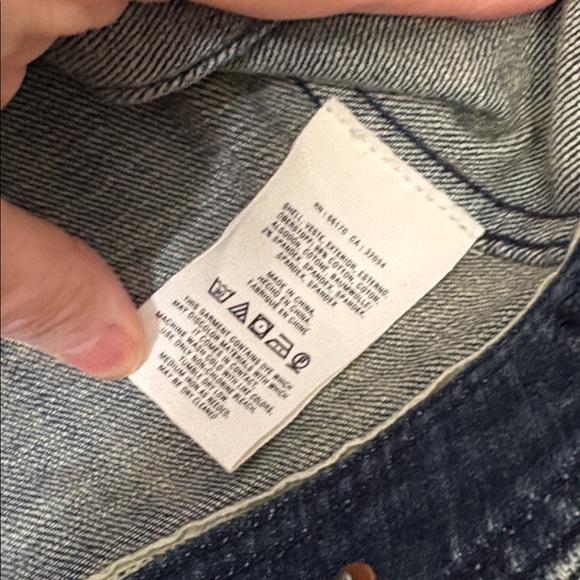 Pilcro Anthropologie Denim Jacket M Classic Fitted Jean Jacket Blue - Picture 4 of 5